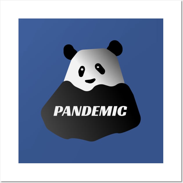 Pandemic Panda (royal blue) Wall Art by Davey's Designs